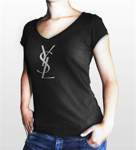 ysl t shirt black|YSL denim shirt.